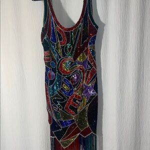 Vibrant Multicolor Sequin Mini Dress
